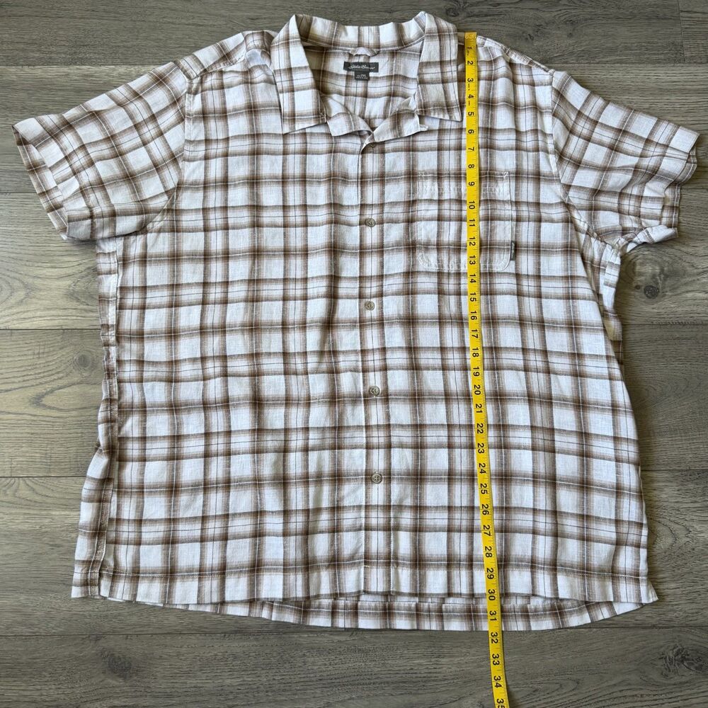 Eddie Bauer Men's Casual Plaid Short Sleeve Button Down Shirt - Size 2XL - Picture 3 of 5